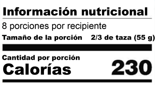 etiqueta nutricional