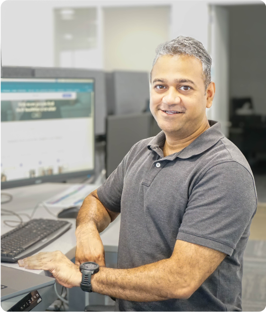 Man sitting at desk