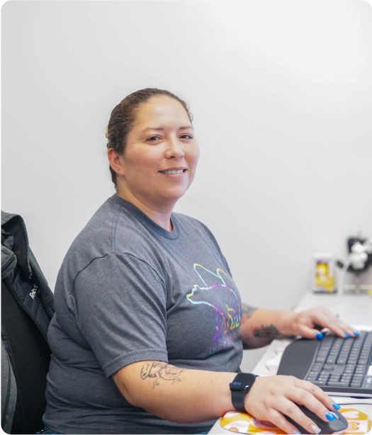 Woman sitting at desk