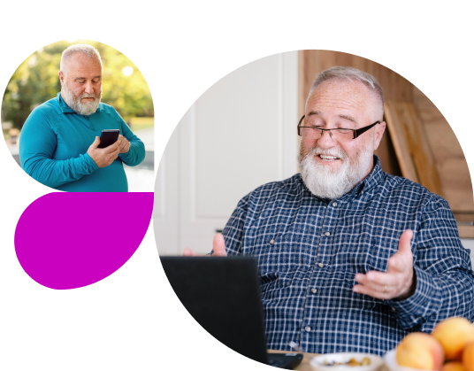 Man using his device