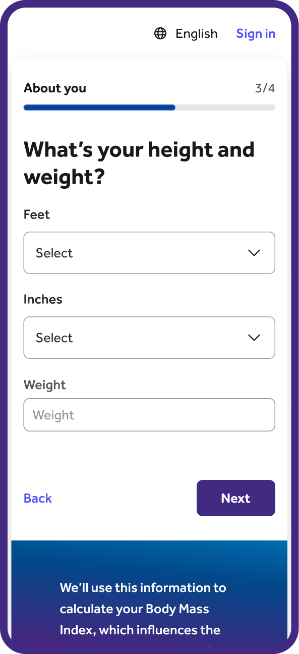 Set up your profile and, if eligible, you'll receive your connected devices.