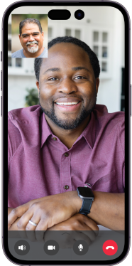 Screen showing a video call between a doctor and patient