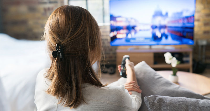 Woman watching TV