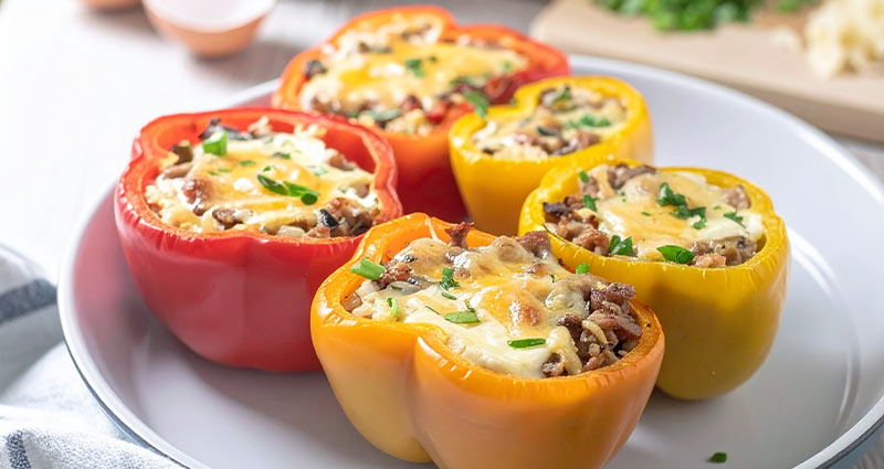 Roasted pepper egg cups. 