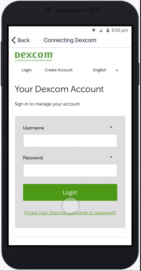 Dexom-account-phone
