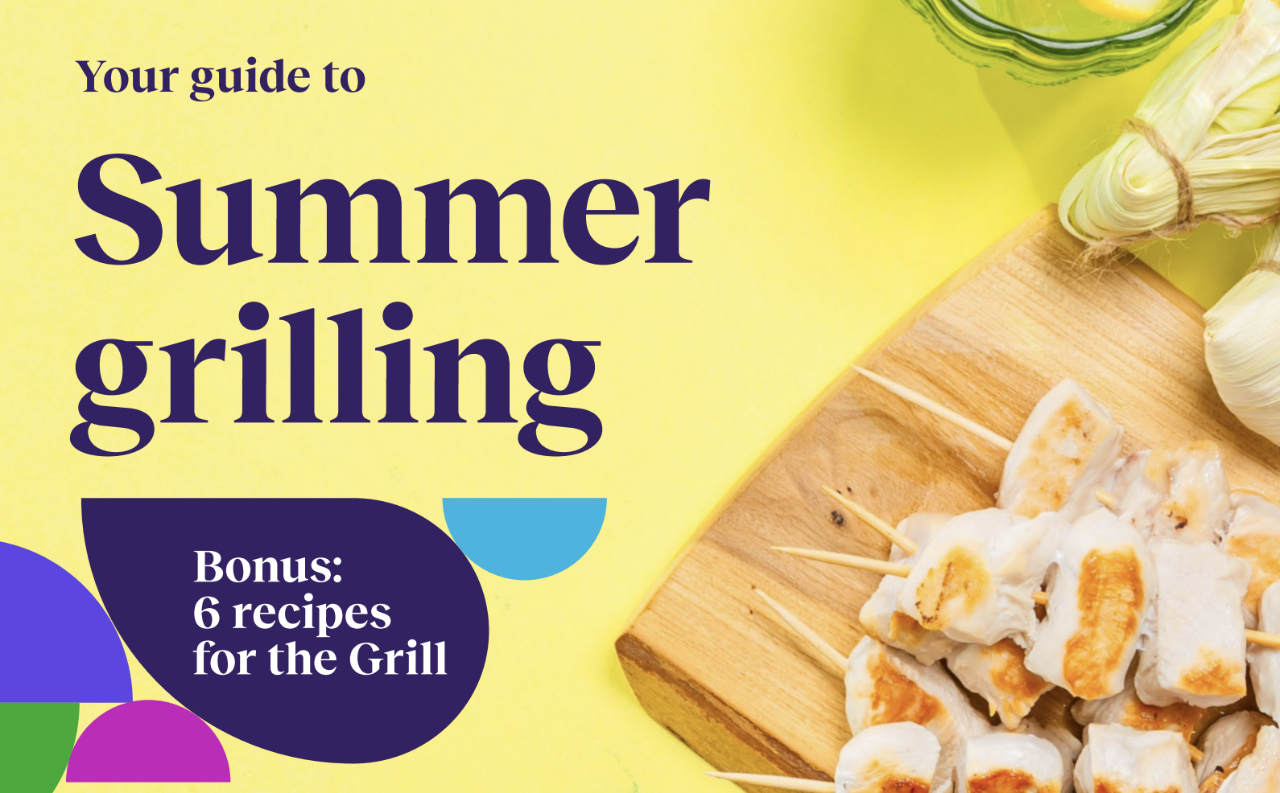 Cutting board with meat on skewers