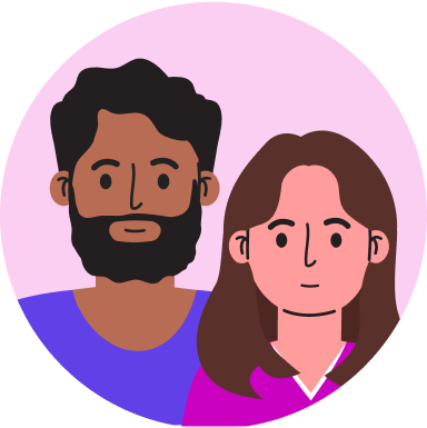 Spot illustration of two people smiling