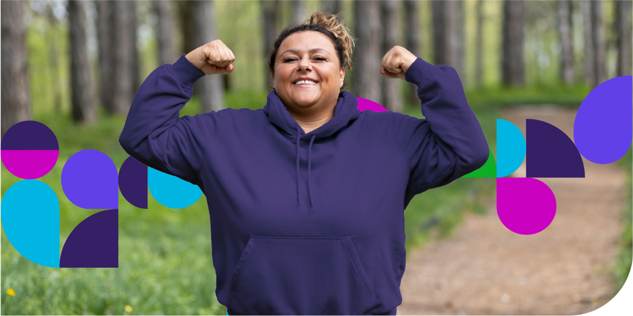 Woman in sweatshirt