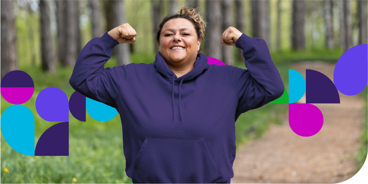 Woman in sweatshirt