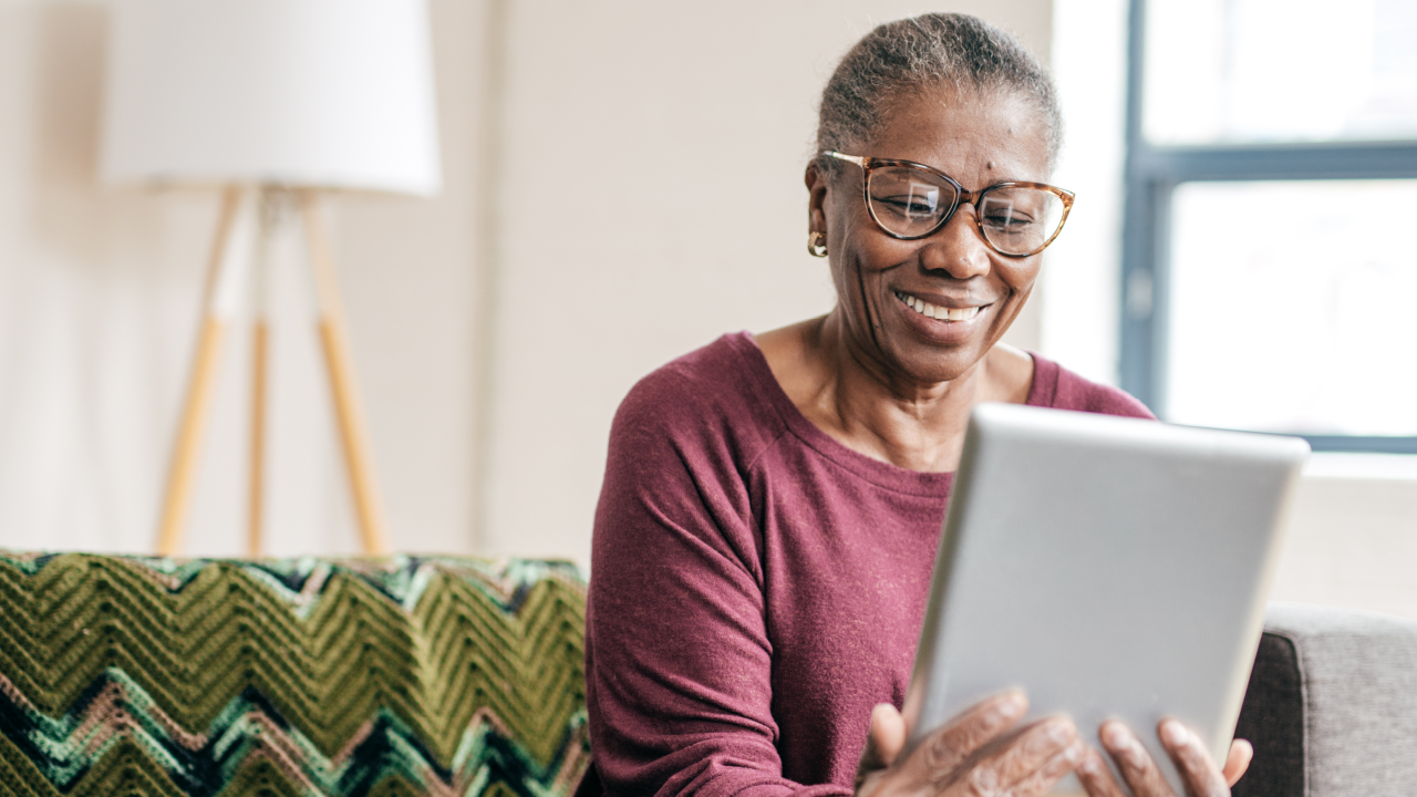 Senior woman looking at tablet
