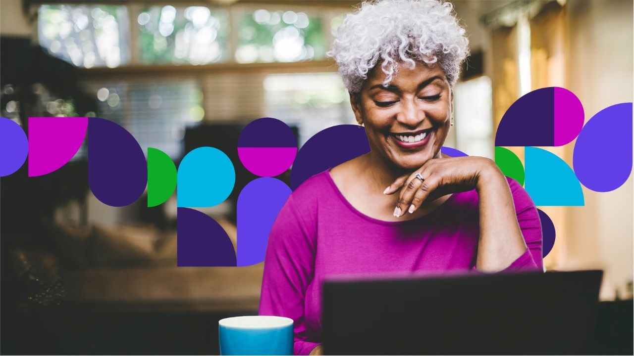 Senior woman looking at computer