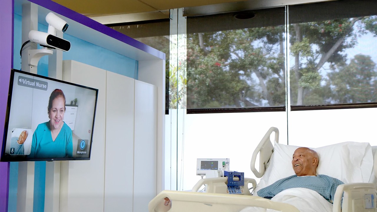 Virtual sitter in a hospital setting