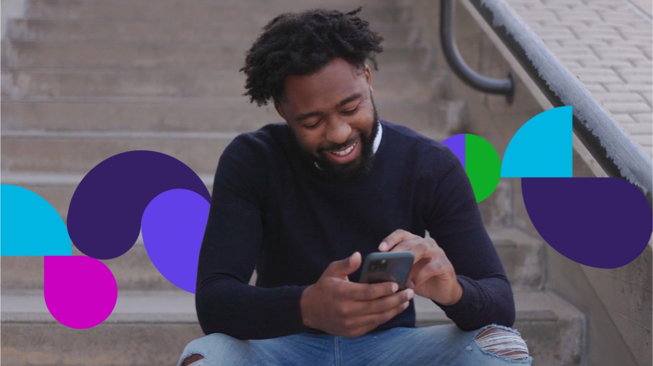 Man looking at cell phone
