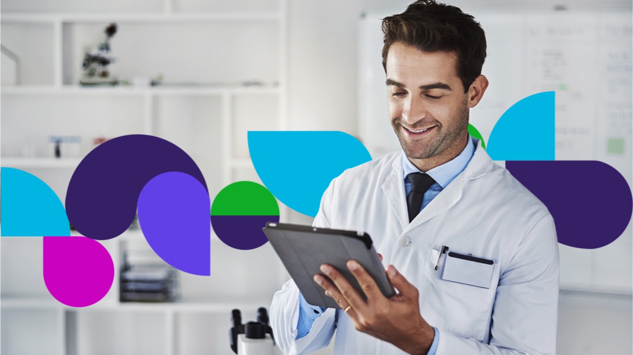 Doctor looking at tablet