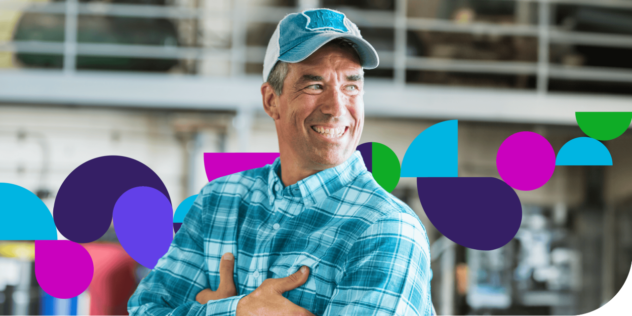 Man with crossed arms at work