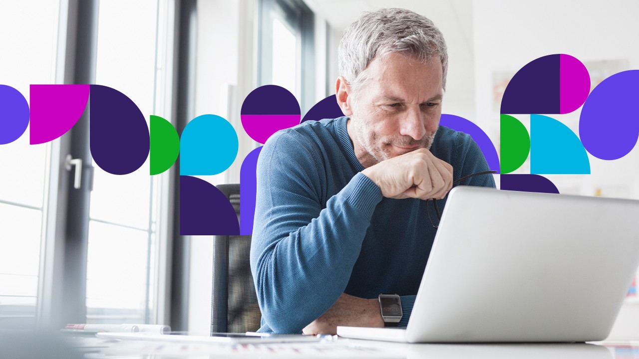 Man looking at laptop