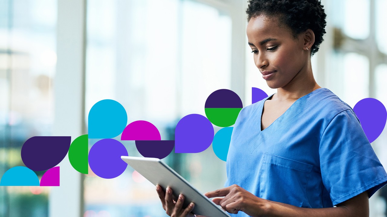  Medical profession looking at tablet