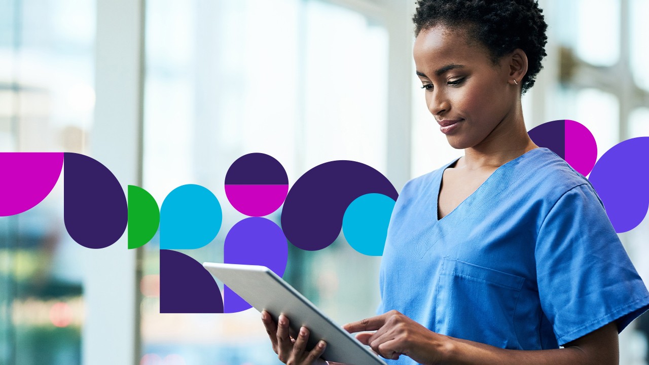  Medical profession looking at tablet