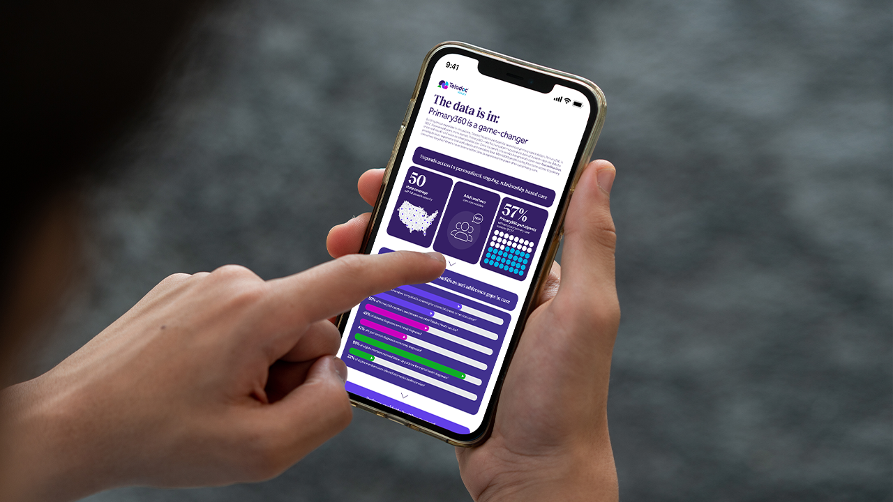 Person using a smartphone to check health-related data on a mobile app.