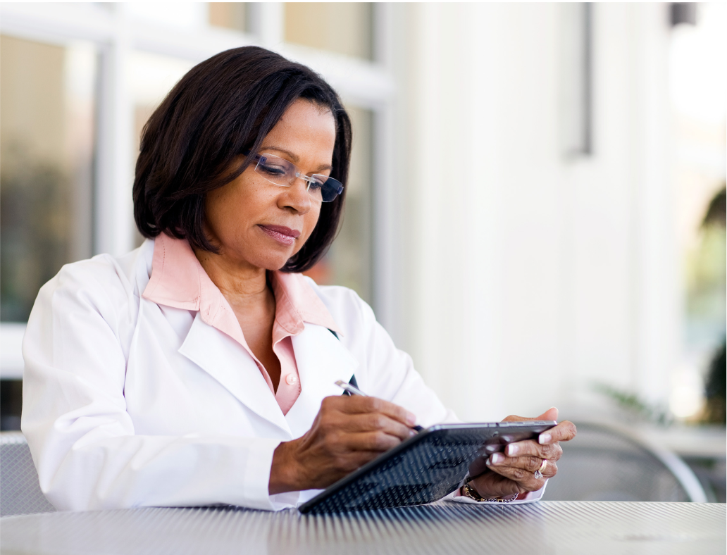  Doctor using a tablet
