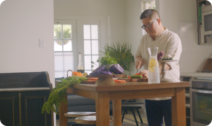 Man preparing a healthy meal