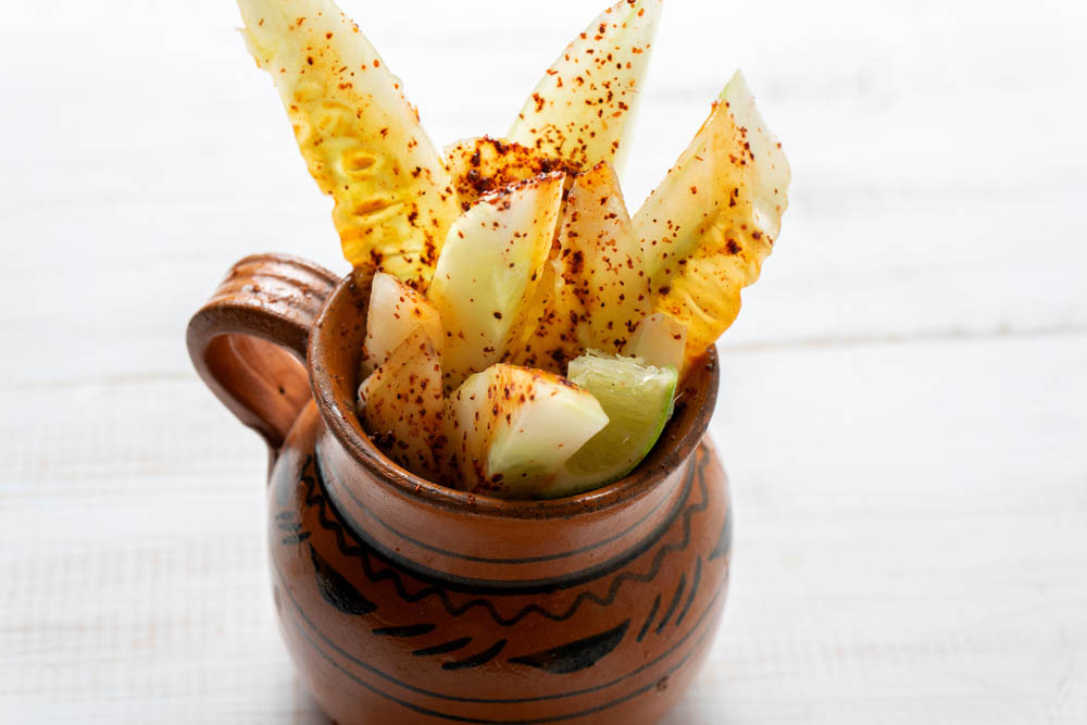 Fresh cucumber with chili powder